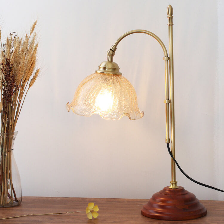 Lampes de table à DEL à 1 lumière en verre texturé vintage 