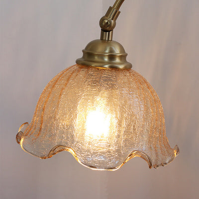 Vintage 1-flammige LED-Tischlampen aus strukturiertem Glas 