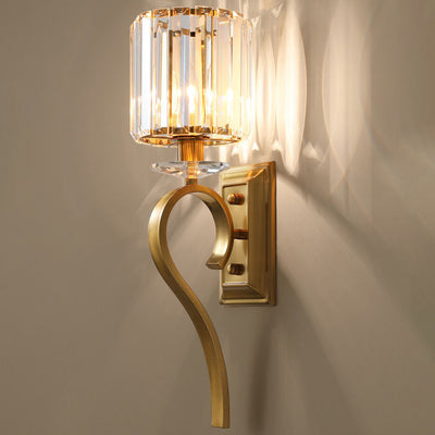 European Light Luxury Hardware Glass 1-Light Wall Sconce Lamp