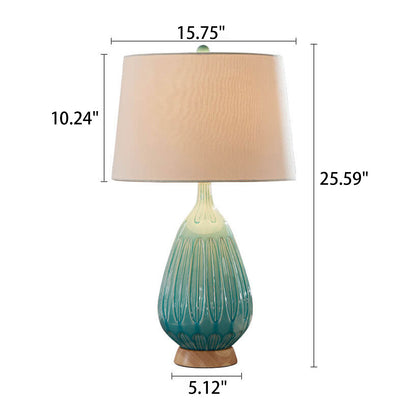 Moderne, minimalistische, leichte Luxus-Keramik-Tischlampe mit 1 Leuchte
