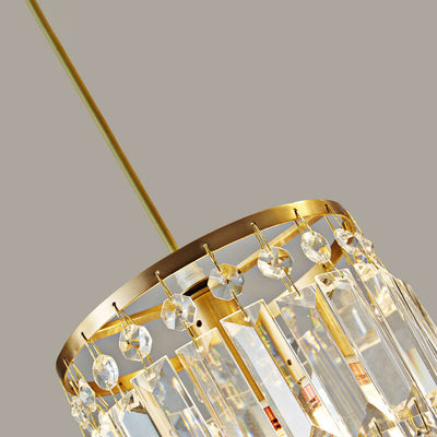 Nordic Postmodern Light Luxury All Copper Crystal 1/3-Light Island Light Chandelier