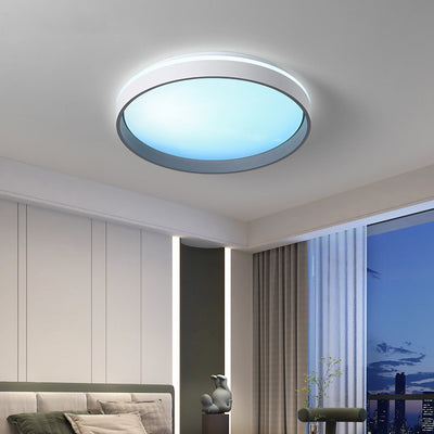 Modern Minimalist Blue Sky Round LED Flush Mount Ceiling Light