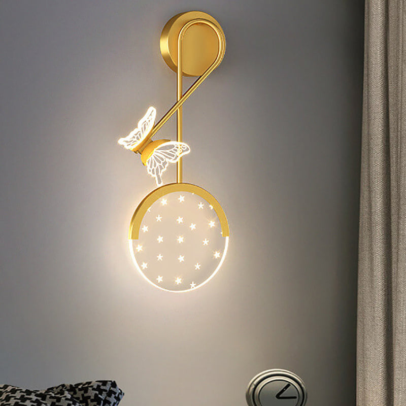 Creative Modern Acrylic Butterfly Star Design LED Wall Sconce Lamp