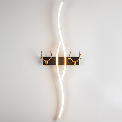 Nordic Light Luxury Strip Curve Antler LED Wall Sconce Lamp