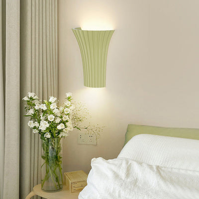 Modern Minimalist Half Cylinder Hardware Resin 1-Light Wall Sconce Lamp For Bedroom