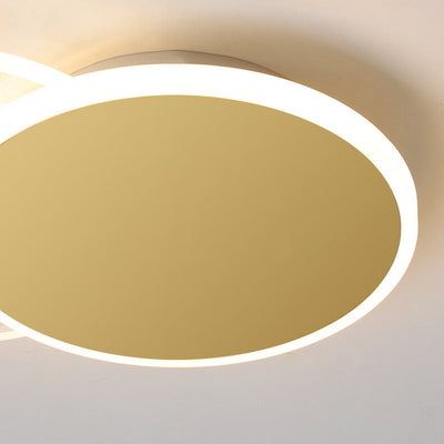 Creative Simple Geometric Overlap Design LED Flush Mount Light