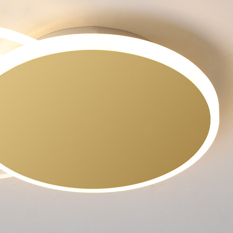 Creative Simple Geometric Overlap Design LED Flush Mount Light