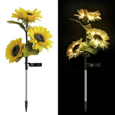 Solar Sunflower 3 Head LED Outdoor Garten Rasen Landschaft Licht 