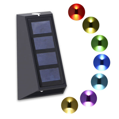 Applique murale LED solaire trapézoïdale simple pour l'extérieur, RVB, pour Patio 