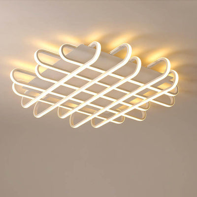 Modern Minimalist Waffle Iron Acrylic Silicone LED Flush Mount Ceiling Light