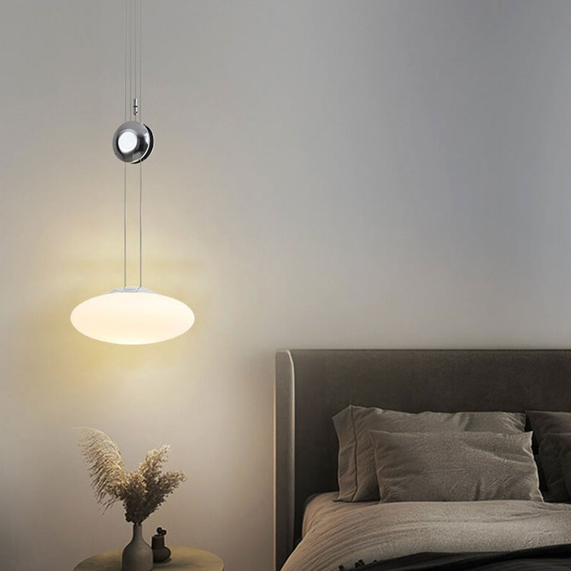 Lampe LED suspendue ronde et plate en verre, matériel de luxe, style nordique 