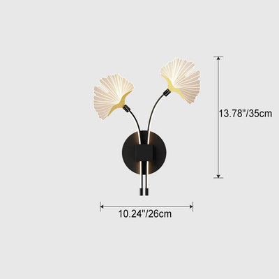 Modern Minimalist Iron Ginkgo Leaf Acrylic Lampshade LED Wall Sconce Lamp