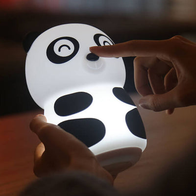 Kreative Cartoon Panda Silikon LED Patpat Nachtlicht Tischlampe 