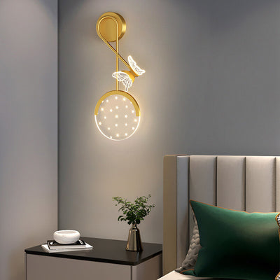 Creative Modern Acrylic Butterfly Star Design LED Wall Sconce Lamp