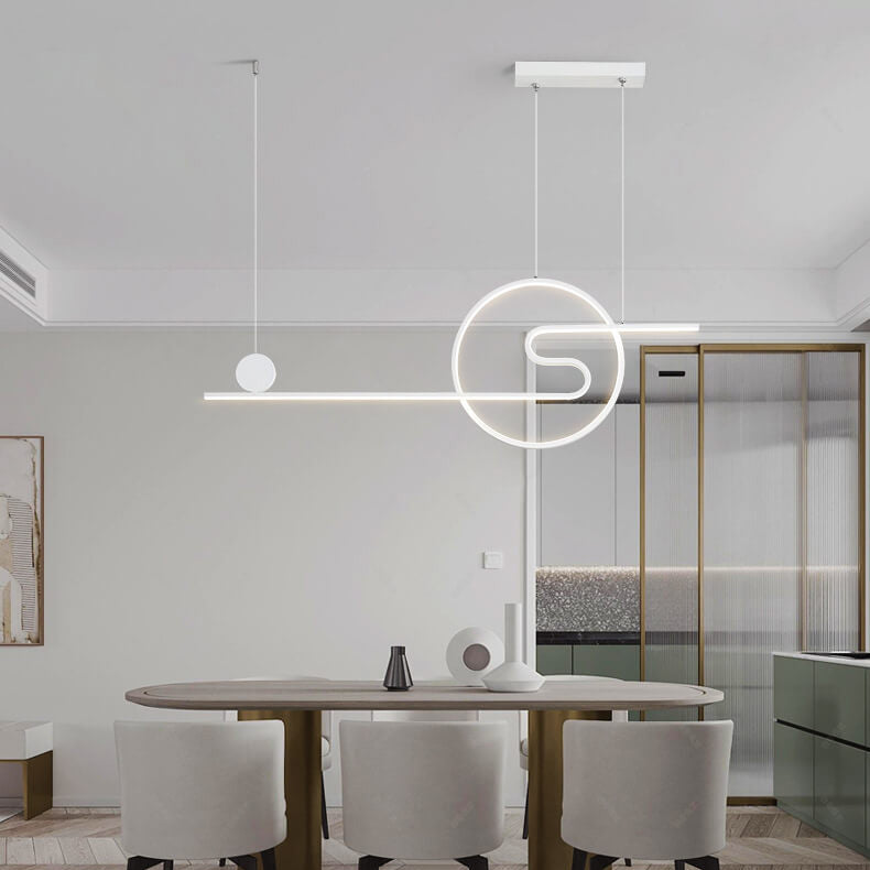 Lustre LED rond aux lignes minimalistes nordiques 