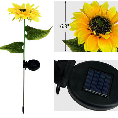 Solar Sunflower 3 Head LED Outdoor Garden Lawn Landscape Light