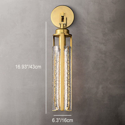 European Light Luxury Metal Glass 1-Light Wall Sconce Lamp