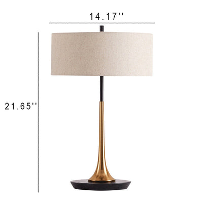 Lampe de table à 1 lumière en tissu colonne minimaliste nordique 