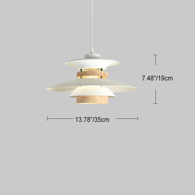 Traditional European Iron Aluminum Flying Saucer Shade 1-Light Pendant Light For Living Room