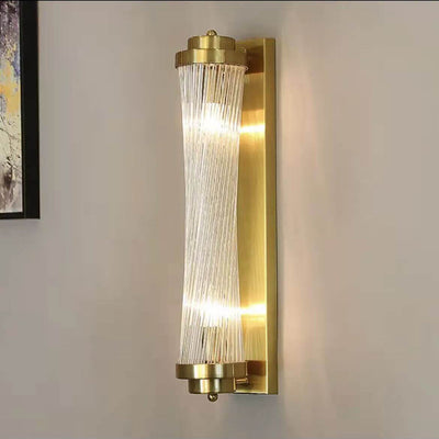 Modern Luxury Crystal Cylinder Column Rotation 2-Light  Wall Sconce Lamp