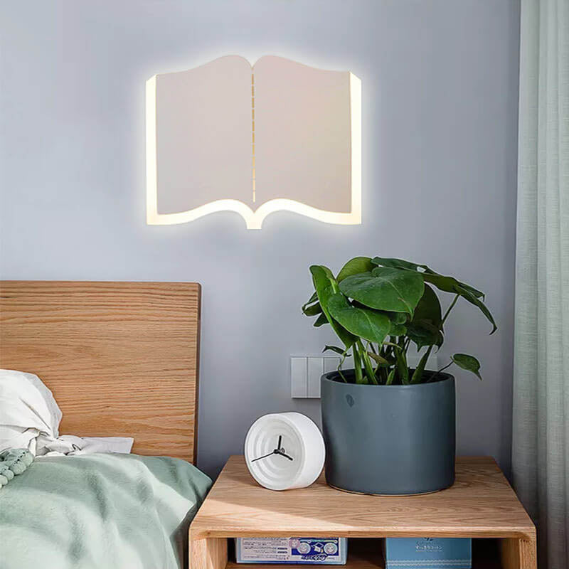 Minimalist Book Shape Iron 1-Light LED Wall Sconce Lamp