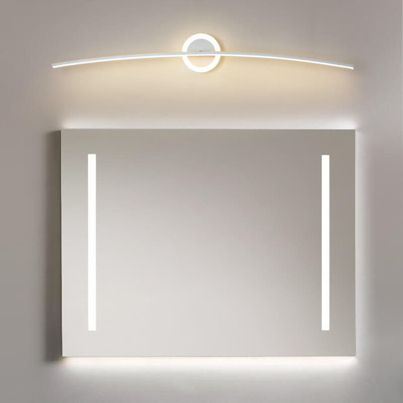 Modern Minimalist Curved Line LED Mirror Front Light Wall Sconce Lamp