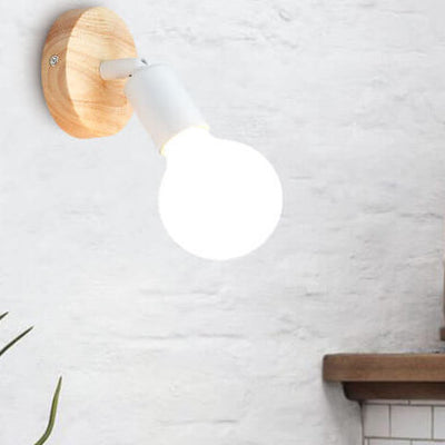 Nordic Minimalist Log Spotlight 1-Light Wall Sconce Lamp