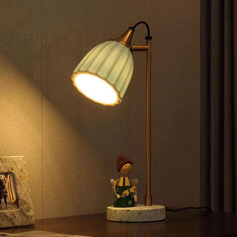 Nordic Ceramic Bell Shade 1-Licht-Tischlampe 