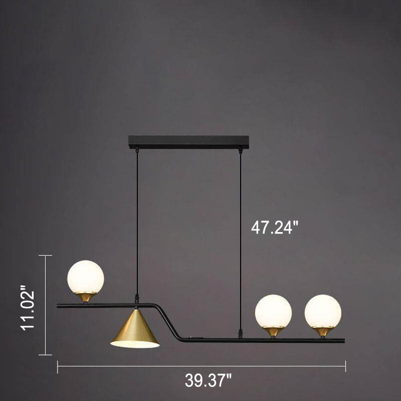 Nordic Creative Light Luxury Round Ball 4/5/6-Light Island Light Chandelier