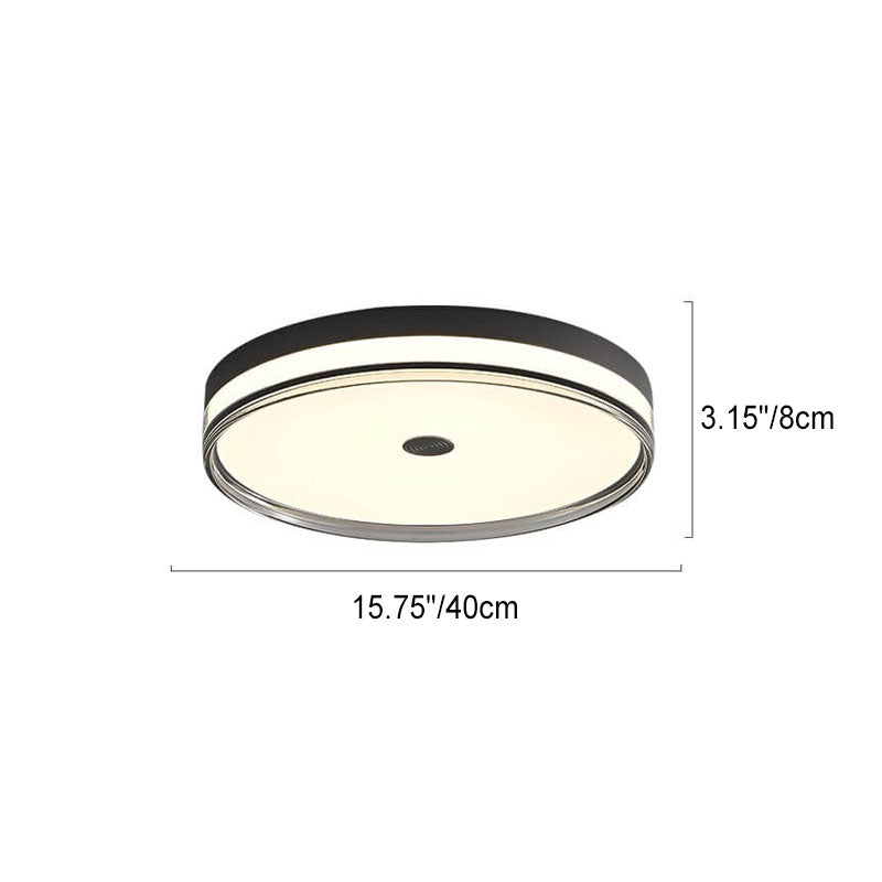 Modern Light Luxury All-Copper Circular LED Flush Mount Ceiling Light