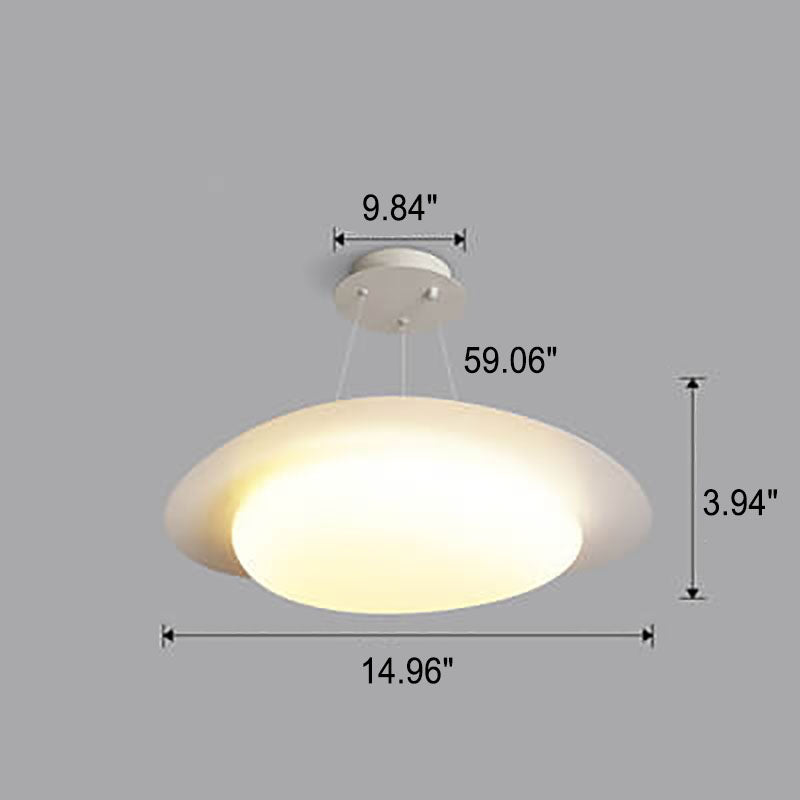 Nordic Minimalist White Pebble Acrylic Iron LED Pendant Light