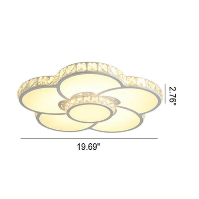 Modern Light Luxury Flowers Crystal LED Flush Mount Ceiling Light