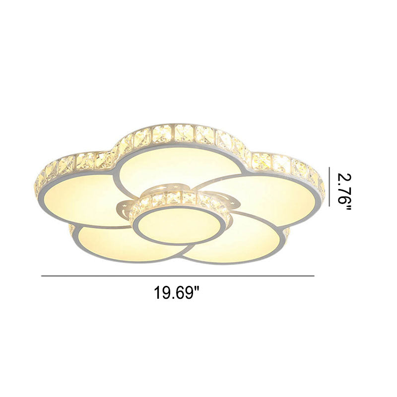 Moderne leichte Luxus-Blumen-Kristall-LED-Einbau-Deckenleuchte