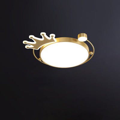 Plafonnier LED à montage encastré en laiton avec couronne créative nordique 