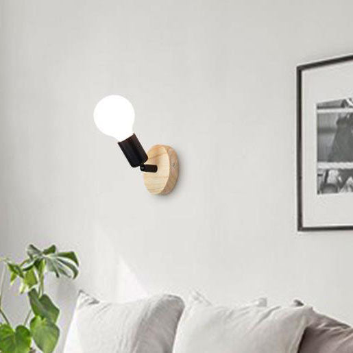 Nordic Minimalist Log Spotlight 1-Light Wall Sconce Lamp