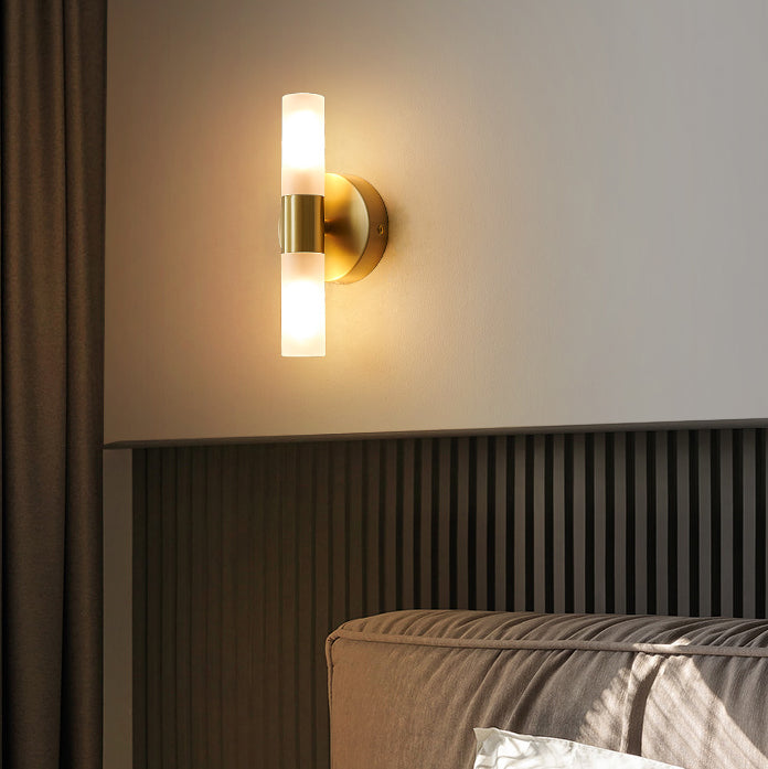 Modern Luxury Column Acrylic Brass 1/2/4 Light LED Wall Sconce Lamp