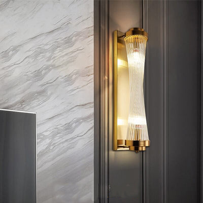 Modern Luxury Crystal Cylinder Column Rotation 2-Light  Wall Sconce Lamp