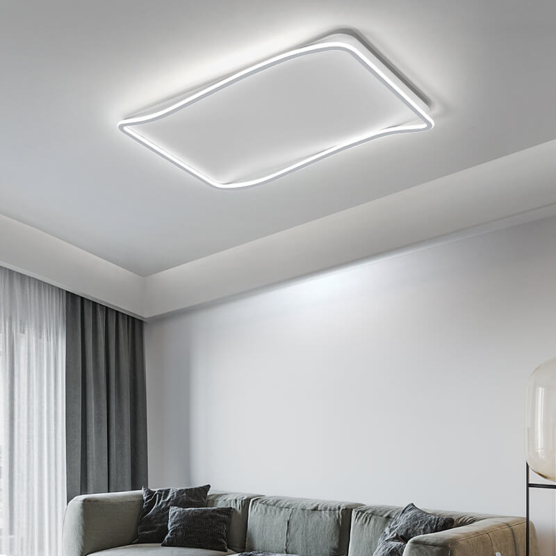 Minimalistische rechteckige LED-Einbau-Deckenleuchte aus Aluminium 