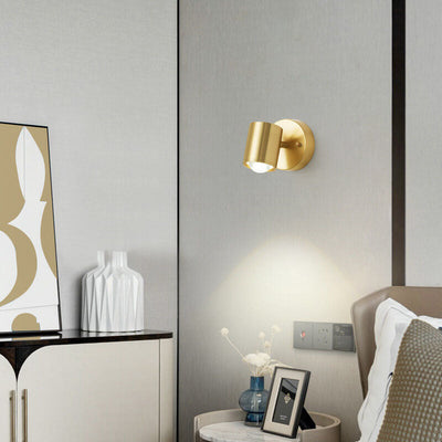 Mini applique murale LED cylindrique en cuivre de luxe moderne 