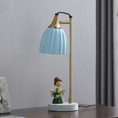 Nordic Ceramic Bell Shade 1-Light Table Lamp