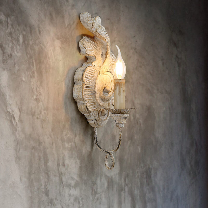 Vintage Resin Candelabra 1-Light Wall Sconce Lamp