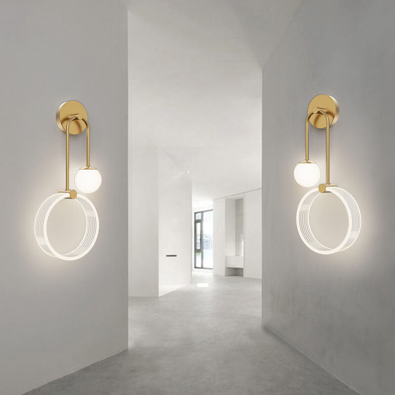 Nordische minimalistische Acryl-Kreis-Eisen-LED-Wandleuchte 
