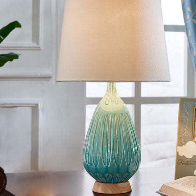 Moderne, minimalistische, leichte Luxus-Keramik-Tischlampe mit 1 Leuchte