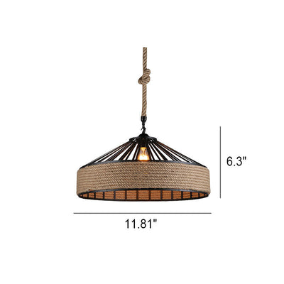 Modern Industrial Iron Twine 1-Light Pendant Light