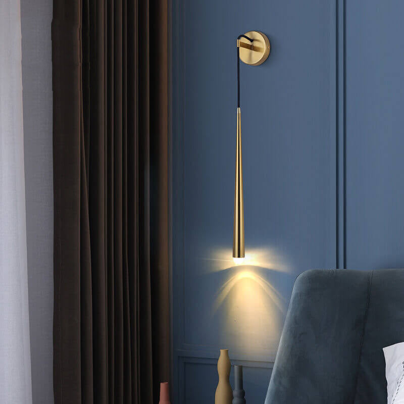Minimalist Luxury Long Strip Gold 1-Light Wall Sconce Lamp