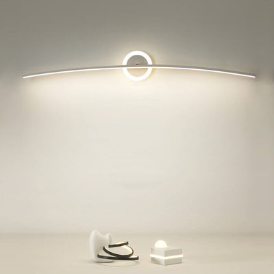 Modern Minimalist Curved Line LED Mirror Front Light Wall Sconce Lamp