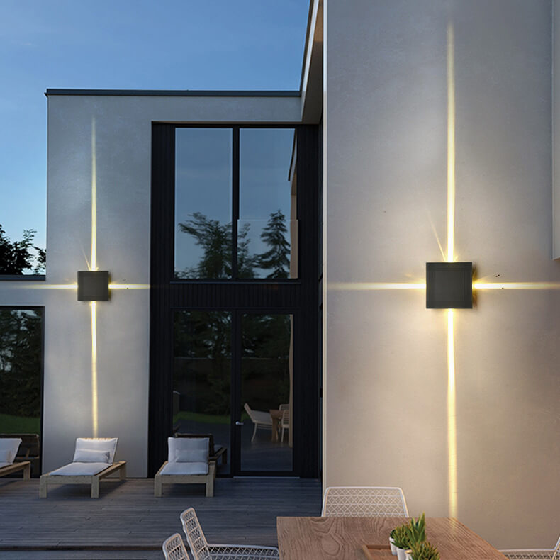 Moderne quadratische / runde Kreuzlicht-wasserdichte LED-Wandleuchte für den Außenbereich 