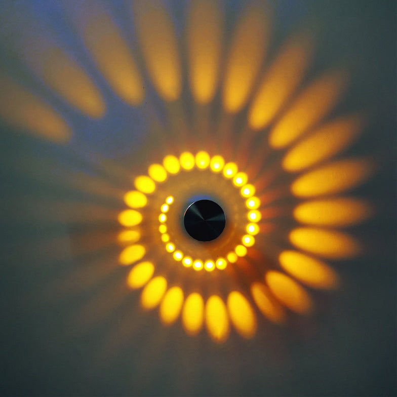 Lumière décorative LED ronde en spirale en aluminium créative moderne 