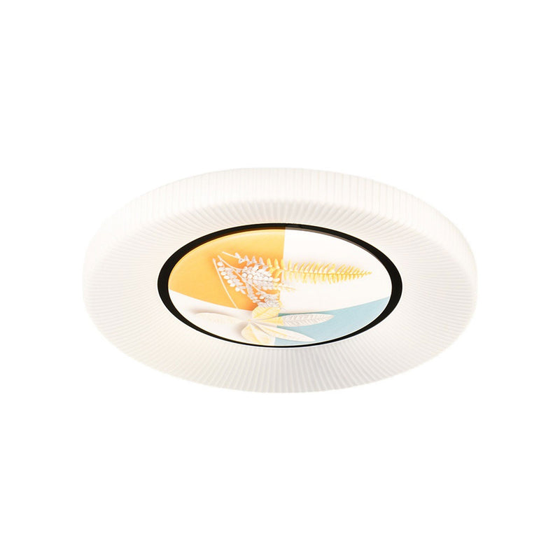 Modern Minimalist Round Painted Acrylic LED Flush Mount Ceiling Light