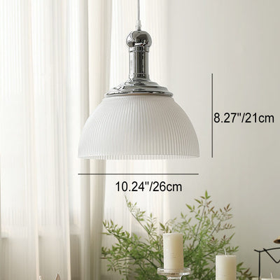 Nordic Minimalist Solid Color Glass Iron 1-Light Pendant Light